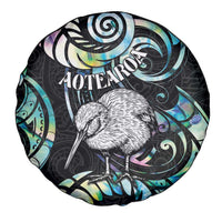New Zealand Kiwi Bird Spare Tire Cover Silver Fern Koru Paua Shell