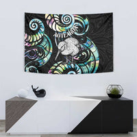 New Zealand Kiwi Bird Tapestry Silver Fern Koru Paua Shell