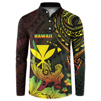 Personalised Hawaii Button Sweatshirt Kanaka Maoli With Hammerhead Shark