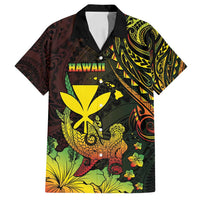 Personalised Hawaii Family Matching Off Shoulder Maxi Dress and Hawaiian Shirt Kanaka Maoli With Hammerhead Shark