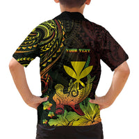 Personalised Hawaii Family Matching Off Shoulder Short Dress and Hawaiian Shirt Kanaka Maoli With Hammerhead Shark