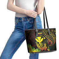 Hawaii Leather Tote Bag Kanaka Maoli With Hammerhead Shark