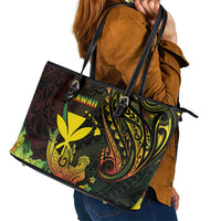 Hawaii Leather Tote Bag Kanaka Maoli With Hammerhead Shark