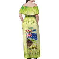 New Zealand Kiwi Family Matching Off Shoulder Maxi Dress and Hawaiian Shirt I Just Really Like Kiwis