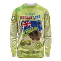 New Zealand Kiwi Long Sleeve Shirt I Just Really Like Kiwis DT04 Unisex Green - Polynesian Pride