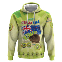 New Zealand Kiwi Zip Hoodie I Just Really Like Kiwis DT04 Pullover Hoodie Green - Polynesian Pride