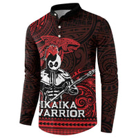 Hawaii Ikaika Warrior Button Sweatshirt Hawaiian Tribal Tattoo