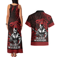 Hawaii Ikaika Warrior Couples Matching Tank Maxi Dress and Hawaiian Shirt Hawaiian Tribal Tattoo