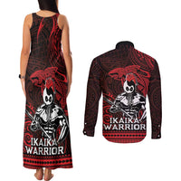 Hawaii Ikaika Warrior Couples Matching Tank Maxi Dress and Long Sleeve Button Shirt Hawaiian Tribal Tattoo