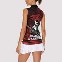 Hawaii Ikaika Warrior Women Sleeveless Polo Shirt Hawaiian Tribal Tattoo