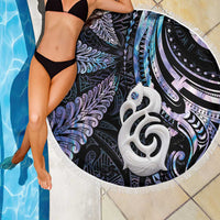 New Zealand Aotearoa Beach Blanket Maori Hei Manaia Purple Paua Shell DT04 - Polynesian Pride