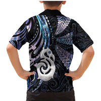 New Zealand Aotearoa Family Matching Mermaid Dress and Hawaiian Shirt Maori Hei Manaia Purple Paua Shell