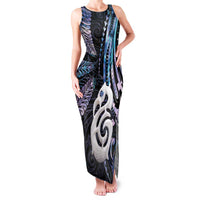New Zealand Aotearoa Family Matching Tank Maxi Dress and Hawaiian Shirt Maori Hei Manaia Purple Paua Shell