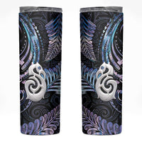 New Zealand Aotearoa Skinny Tumbler Maori Hei Manaia Purple Paua Shell