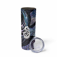 New Zealand Aotearoa Skinny Tumbler Maori Hei Manaia Purple Paua Shell