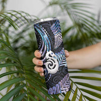 New Zealand Aotearoa Skinny Tumbler Maori Hei Manaia Purple Paua Shell
