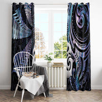 New Zealand Aotearoa Window Curtain Maori Hei Manaia Purple Paua Shell DT04 - Polynesian Pride