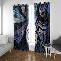 New Zealand Aotearoa Window Curtain Maori Hei Manaia Purple Paua Shell DT04 With Grommets Purple - Polynesian Pride