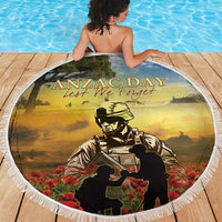 New Zealand ANZAC Day Beach Blanket The Ode Remembrance And Poppy DT04 - Polynesian Pride