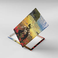 New Zealand ANZAC Day Canvas Wall Art The Ode Remembrance And Poppy DT04 With Frame Yellow - Polynesian Pride