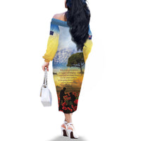 New Zealand ANZAC Day Family Matching Off The Shoulder Long Sleeve Dress and Hawaiian Shirt The Ode Remembrance And Poppy