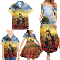 New Zealand ANZAC Day Family Matching Summer Maxi Dress and Hawaiian Shirt The Ode Remembrance And Poppy