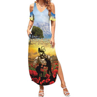New Zealand ANZAC Day Family Matching Summer Maxi Dress and Hawaiian Shirt The Ode Remembrance And Poppy