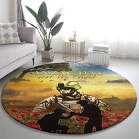 New Zealand ANZAC Day Round Carpet The Ode Remembrance And Poppy