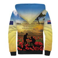 New Zealand ANZAC Day Sherpa Hoodie The Ode Remembrance And Poppy DT04 - Polynesian Pride