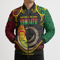 Vanuatu Language Week Bomber Puffer Jacket Boar Tusk Warrior Tribal Floral Pattern