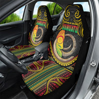Vanuatu Language Week Car Seat Cover Boar Tusk Warrior Tribal Floral Pattern