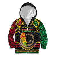 Vanuatu Language Week Kid Hoodie Boar Tusk Warrior Tribal Floral Pattern