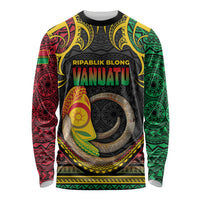Vanuatu Language Week Long Sleeve Shirt Boar Tusk Warrior Tribal Floral Pattern