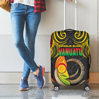 Vanuatu Language Week Luggage Cover Boar Tusk Warrior Tribal Floral Pattern