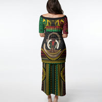 Vanuatu Language Week Puletasi Boar Tusk Warrior Tribal Floral Pattern DT05 - Polynesian Pride