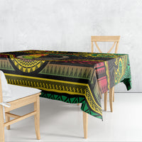 Vanuatu Language Week Tablecloth Boar Tusk Warrior Tribal Floral Pattern