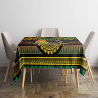 Vanuatu Language Week Tablecloth Boar Tusk Warrior Tribal Floral Pattern
