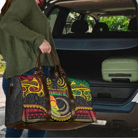 Vanuatu Language Week Travel Bag Boar Tusk Warrior Tribal Floral Pattern