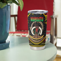 Vanuatu Language Week Tumbler Cup Boar Tusk Warrior Tribal Floral Pattern