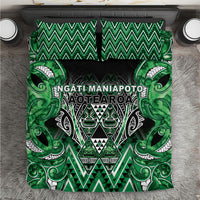 Aotearoa Ngati Maniapoto Bedding Set Maori Tribal Green Paua Shell Pattern DT05 Green - Polynesian Pride