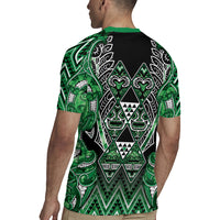 Aotearoa Ngati Maniapoto Rugby Jersey Maori Tribal Green Paua Shell Pattern DT05 - Polynesian Pride