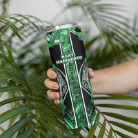 Aotearoa Ngati Maniapoto Skinny Tumbler Maori Tribal Green Paua Shell Pattern DT05 - Polynesian Pride