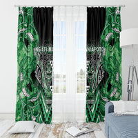 Aotearoa Ngati Maniapoto Window Curtain Maori Tribal Green Paua Shell Pattern DT05 - Polynesian Pride