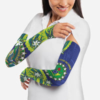 Cook Islands Language Week Arm Sleeves Flying Fish 15 Stars Tribal Patterns