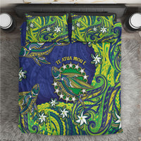 Cook Islands Language Week Bedding Set Flying Fish 15 Stars Tribal Patterns