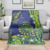 Cook Islands Language Week Blanket Flying Fish 15 Stars Tribal Patterns