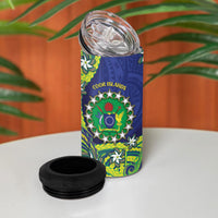 Cook Islands Language Week 4 in 1 Can Cooler Tumbler Flying Fish 15 Stars Tribal Patterns