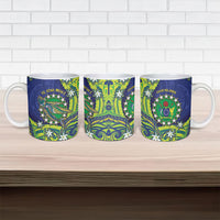 Cook Islands Language Week Ceramic Mug Flying Fish 15 Stars Tribal Patterns