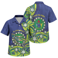 Cook Islands Language Week Family Matching Off The Shoulder Long Sleeve Dress and Hawaiian Shirt Flying Fish 15 Stars Tribal Patterns DT05 Son's Shirt Green - Polynesian Pride