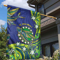 Cook Islands Language Week Garden Flag Flying Fish 15 Stars Tribal Patterns